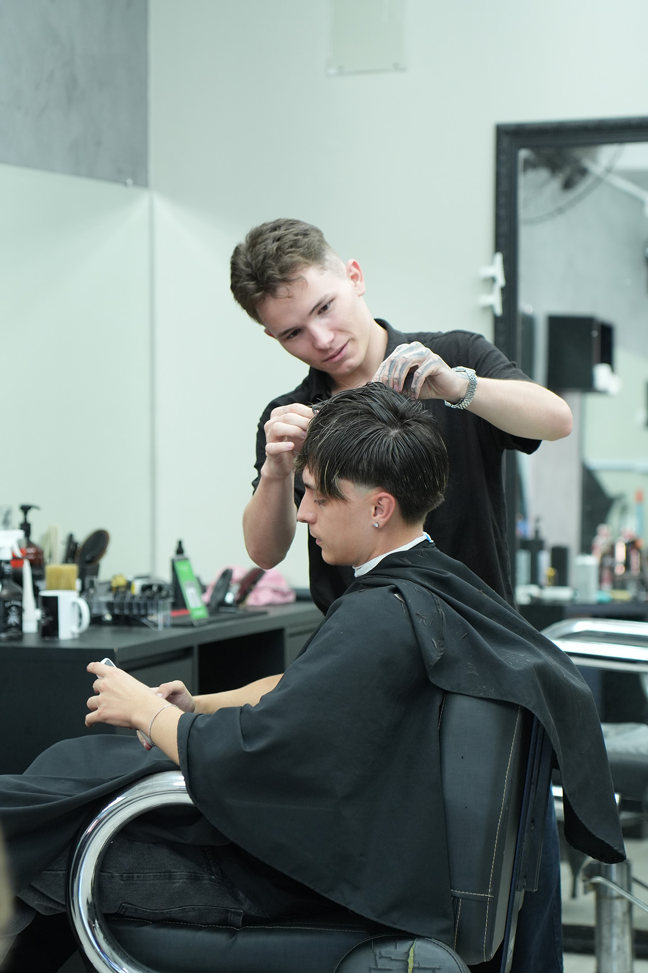 Atendimento na Barbearia XV